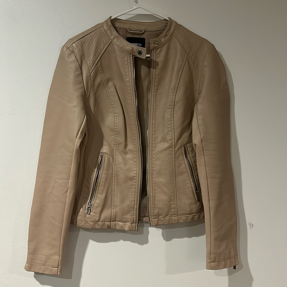 Express Tan Faux Leather Jacket